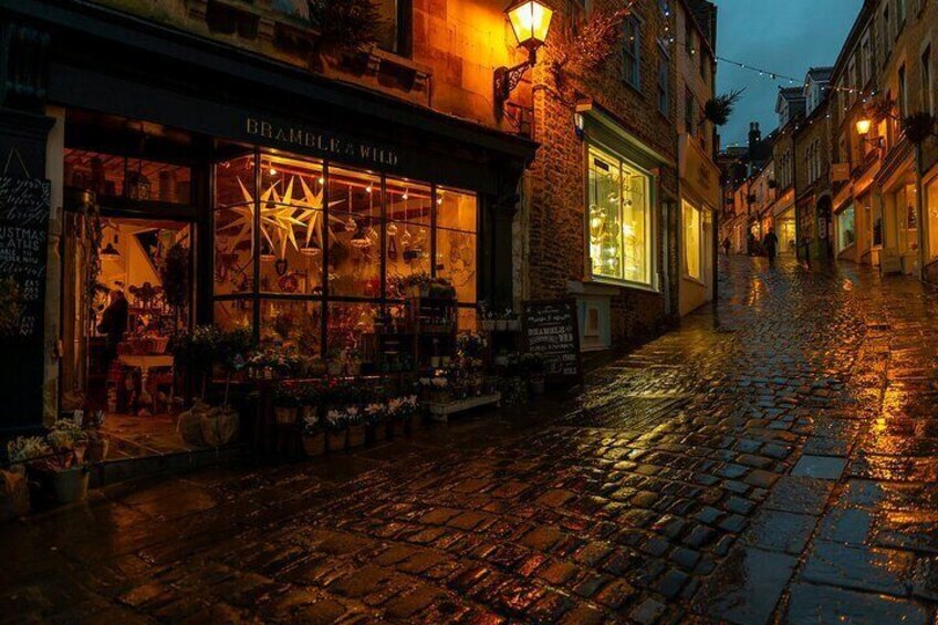 You will walk down this old cobbled street, known for its paranormal activity. 