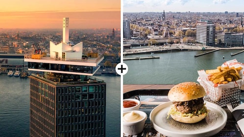 Amsterdam: Tiket Masuk A'DAM Lookout dengan Burger