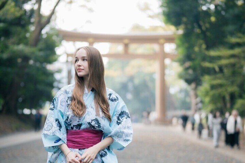 Meiji Shrine Tour in KIMONO /Harajuku,Shibuya