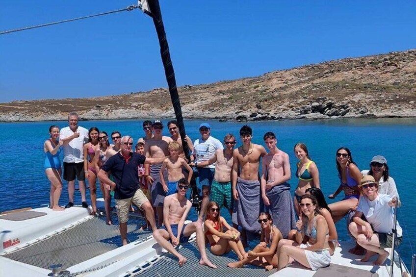 Santa Maria Catamaran Shared Cruise to Naxos or Paros with Lunch