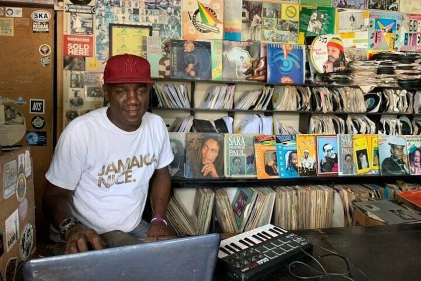 Michie playing clips of the six Jamaican Genres of music at Rocker's International, the last remaining recording studio on Beat Street. 