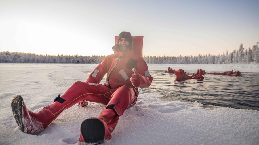 Daytime Ice Floating Rovaniemi, small groups