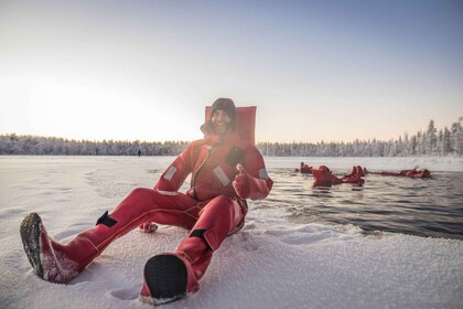 Overdag ijsschaatsen in Rovaniemi, ervaring op een bevroren meer