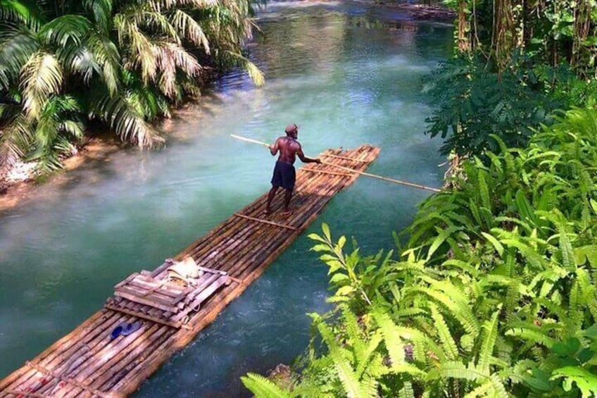 Great River Bamboo Rafting and Limestone Full Body Massage Tour From Montego Bay