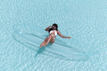 Exclusive Aerial Reflections: Solo Clear Kayak Photo Session