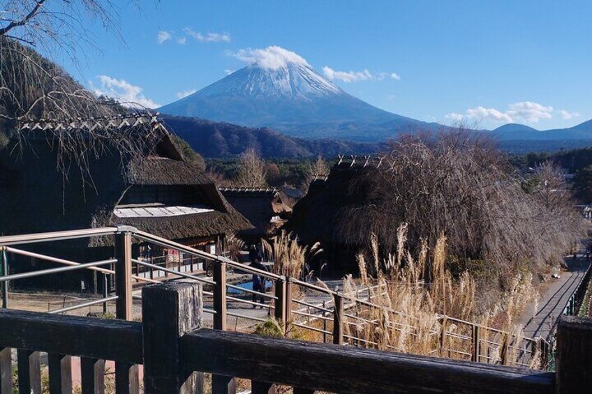 Mt. Fuji View from Iyashino Sato nemba (old traditional village). 