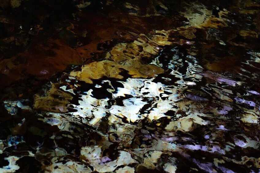 Waterfall's natural marble floor