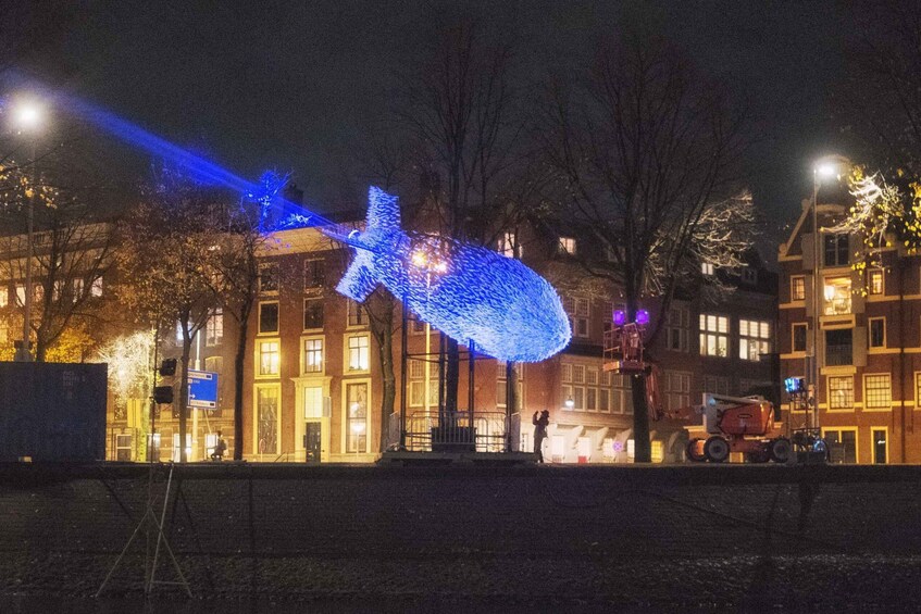 Picture 2 for Activity Amsterdam: Light Sculptures Small Boat Tour with Gluhwein