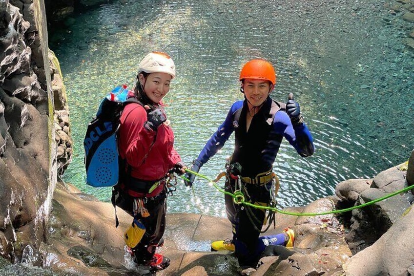 Advanced Canyoning Activity in a Miracle Lava Valley of Mt. Fuji