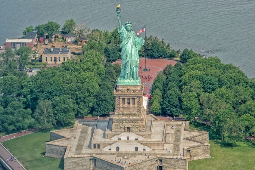 Statue of Liberty aerial view