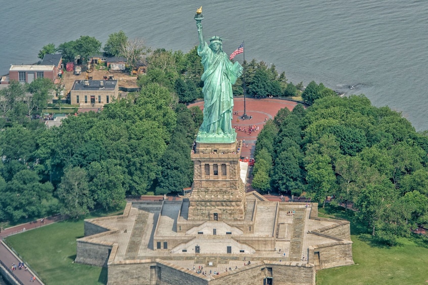 Statue of Liberty aerial view