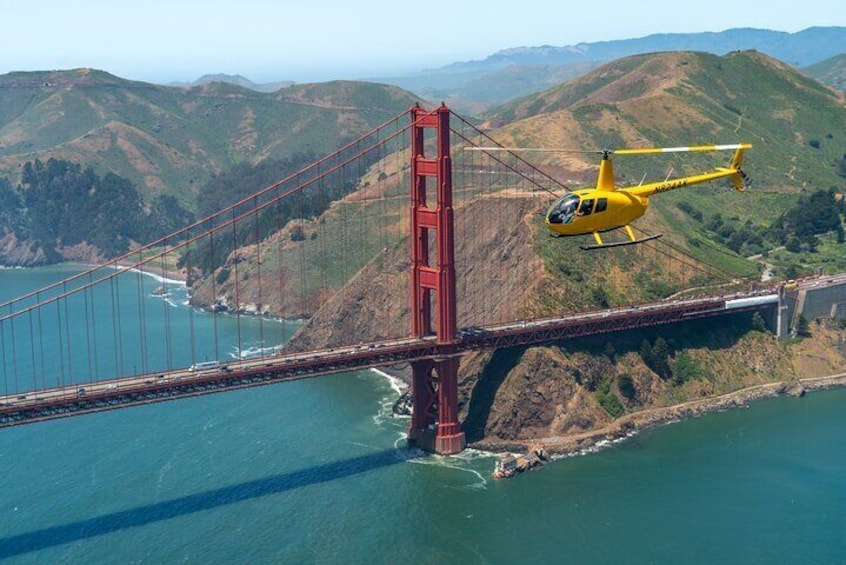 Bird's eye view of the Golden Gate Bridge