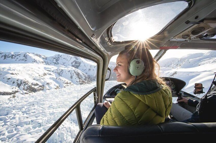 Scenic views from inside helicopter
