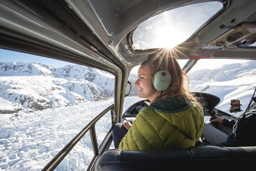 Scenic views from inside helicopter