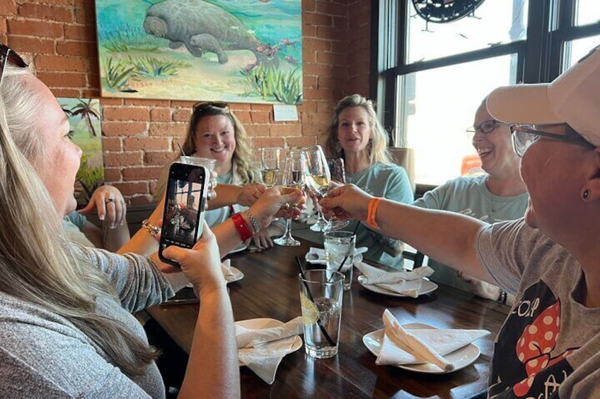 Cheers at local wine bistro