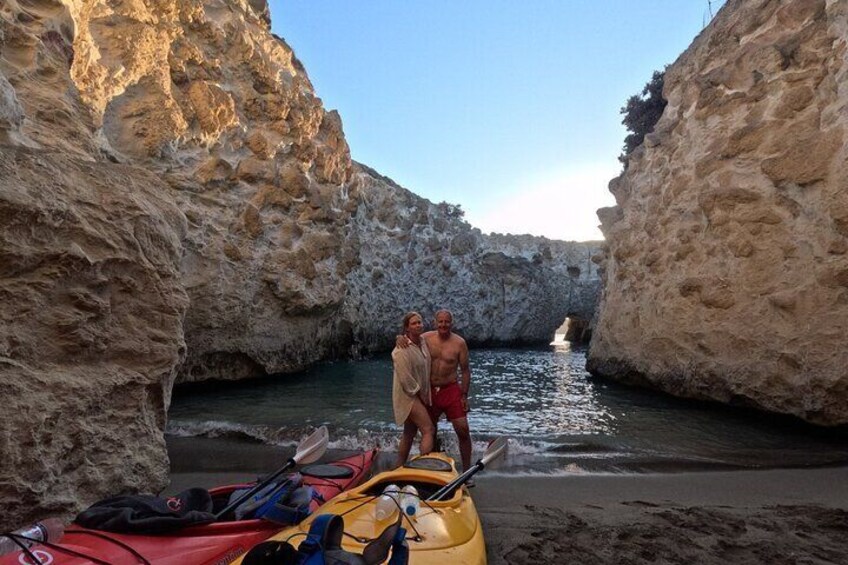 Romantic Sunset Kayaking Tour in Milos