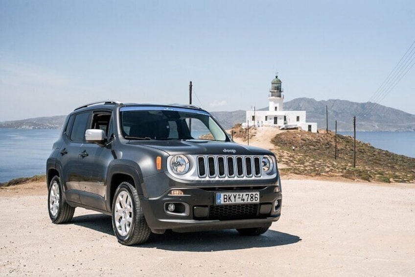 Explore Mykonos with local guide and Jeep Renegade Private Tour 