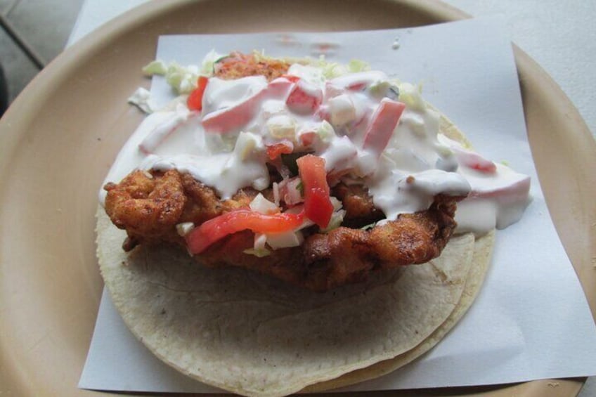 Authentic Baja-style fried fish taco.