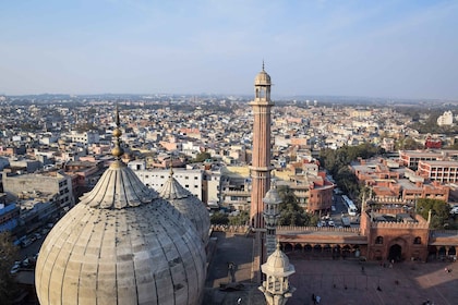 Gran vista aérea de 360 grados de la Vieja Delhi con paseo patrimonial