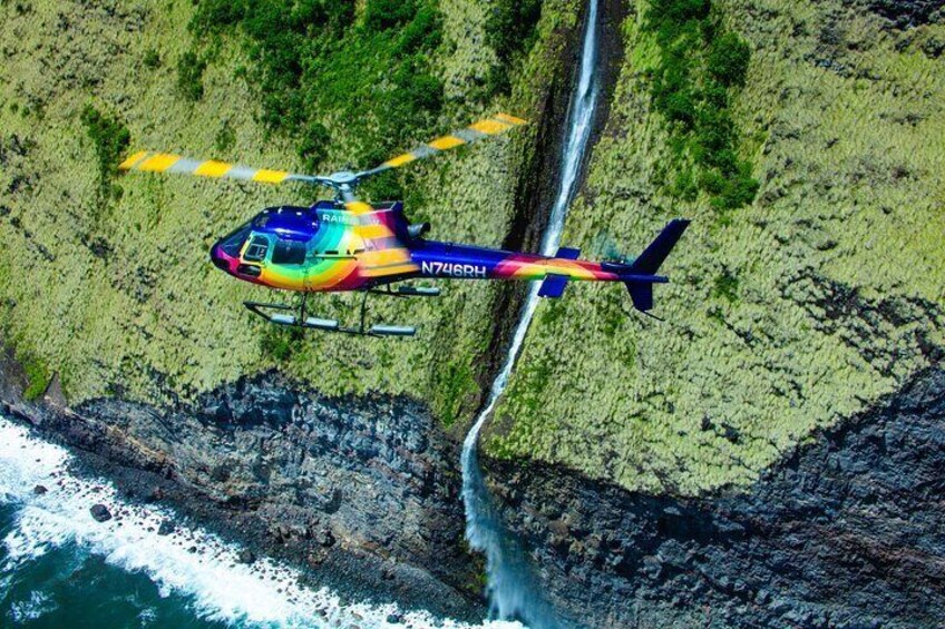 Kohala Coast Volcano Waterfalls-90 Min Heli Tour-Doors Off or On