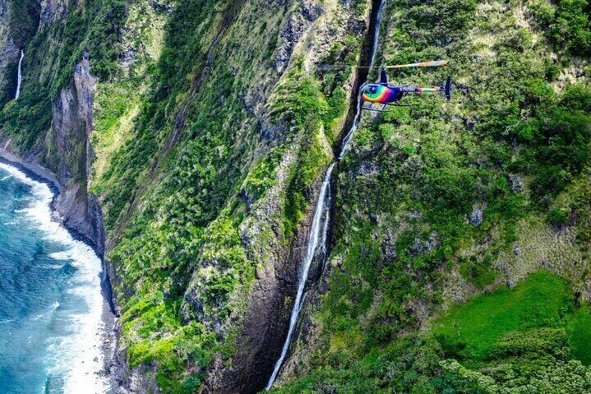 Kohala Coast Volcano Waterfalls-90 Min Heli Tour-Doors Off or On