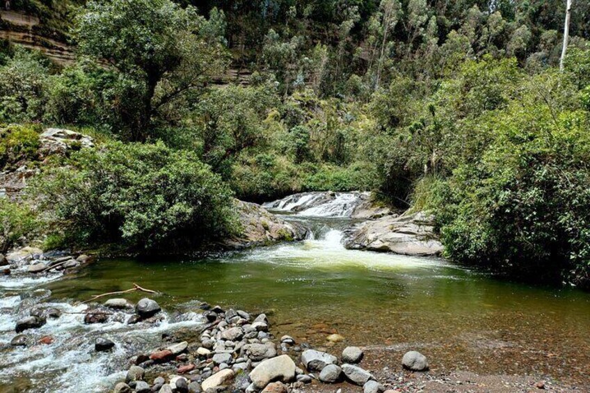 Natural clean water that creates all kind of fountains and waterfalls
