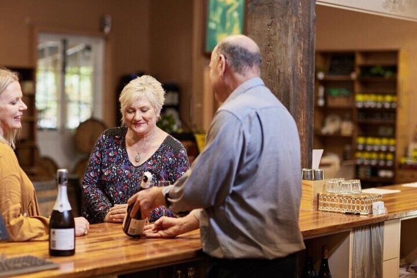 The underground cellar door also includes a sparkling wine tastings