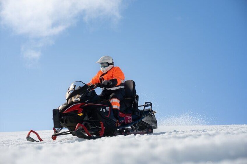 Snowmobiling on Langjökull glacier