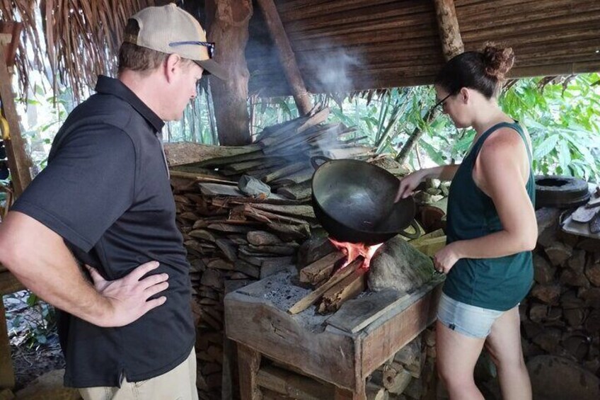 Part of the process is to cook the chocolate bean on a wood stove as it was done traditionally.