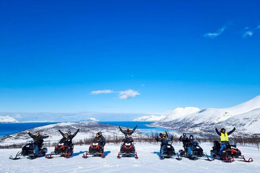 Tromso Snowmobile Tour with Aurora Crystal Lavvo Overnight