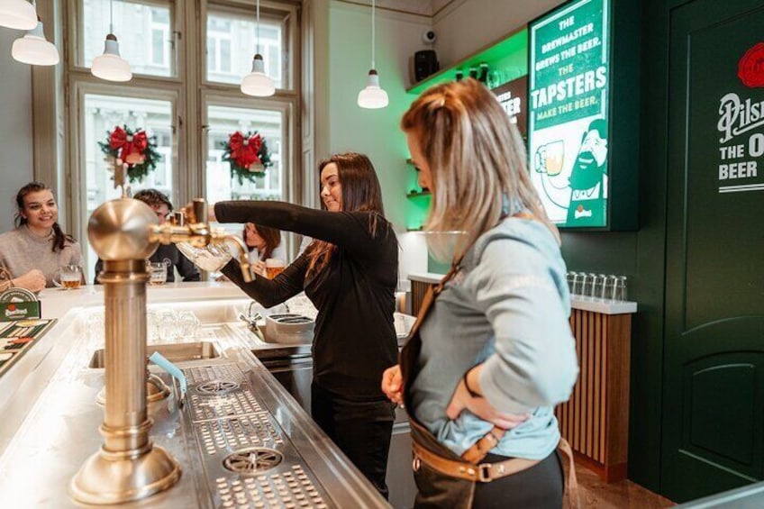 Prague Beer Pouring Class at Pilsner Urquell 