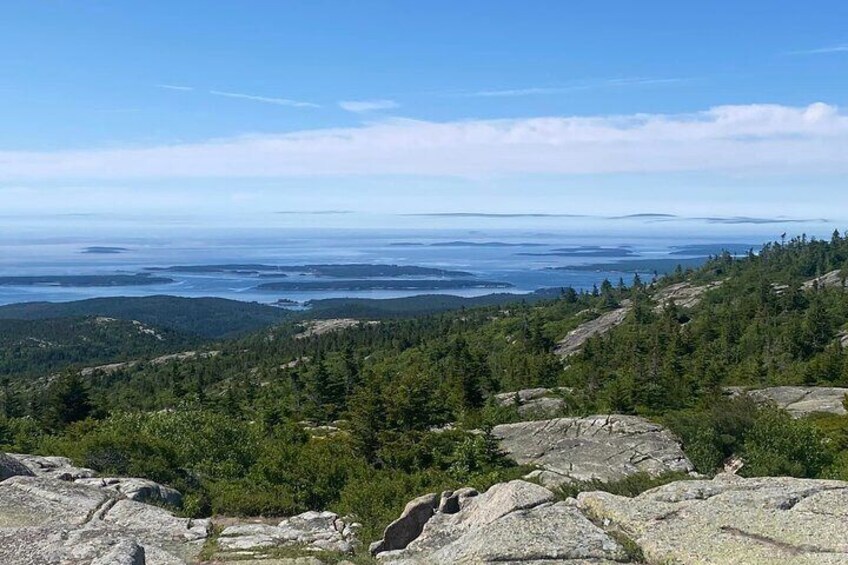 Many islands visible from Cadillac Mountain's west face.