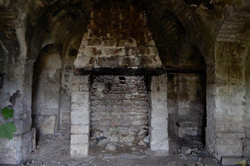 The fireplace in the jazzo used for heating and processing fresh milk from the sheep.