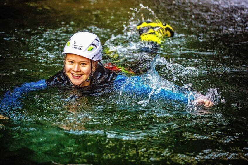 Fun in the water while canyoning