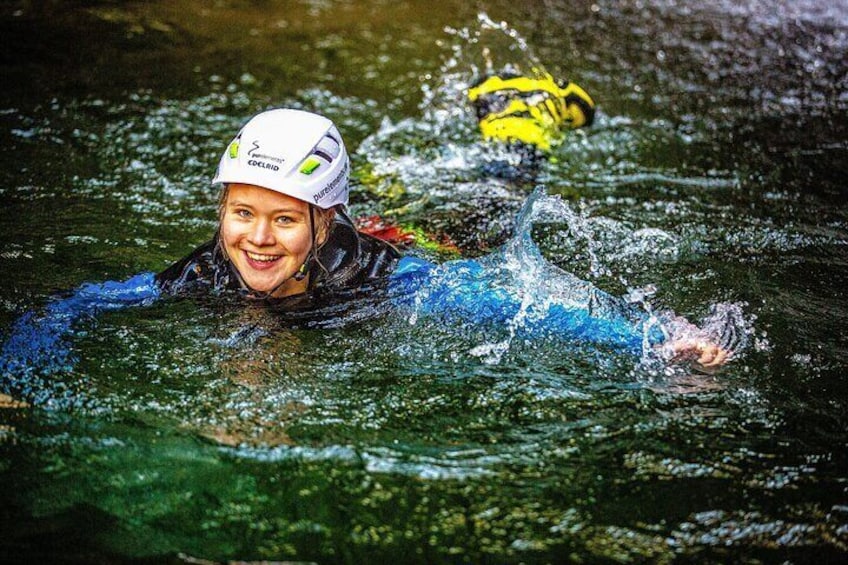 Fun in the water while canyoning