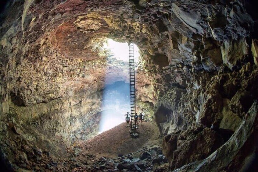 Visit to the Interior of the Triplets Volcano Crater