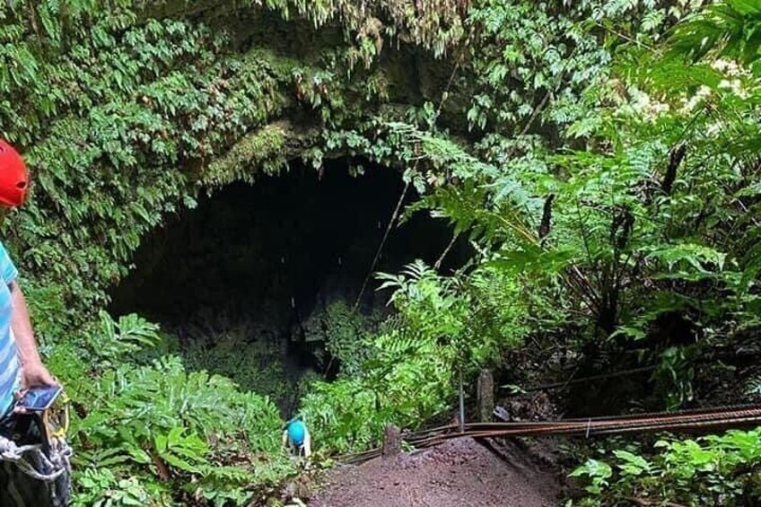 Visit to the Interior of the Triplets Volcano Crater