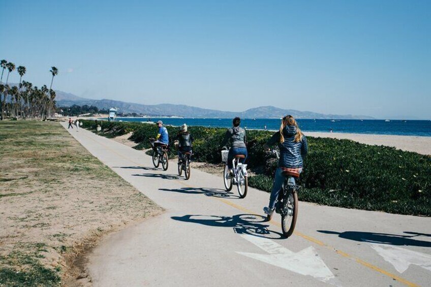 E-Biking on the boardwalk along east beach.