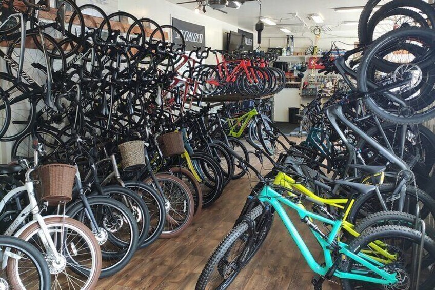 Our Bike Shop carries the largest bike tour fleet on the central coast.