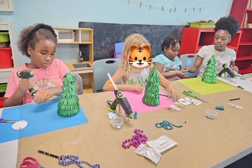 Kids enjoying their craft experience