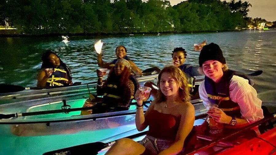 Night Glow LED Clear Kayak Tours in Austin, Texas with Get Up And Go Kayaking