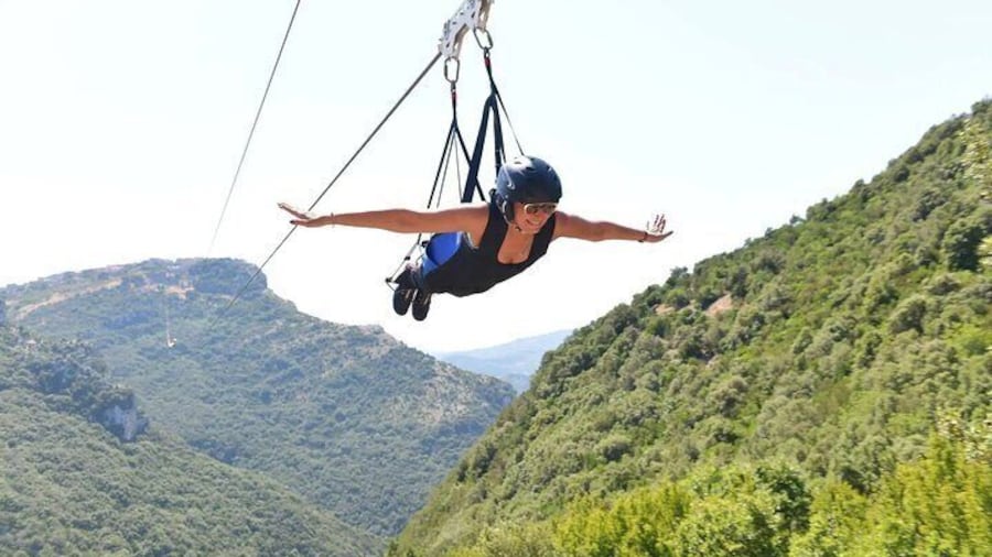 ZIPLINE. Throw from 1,000 meters high from the madonite mountains.