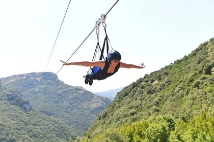 ZIPLINE. Throw from 1,000 metres high from the madonite mountains.