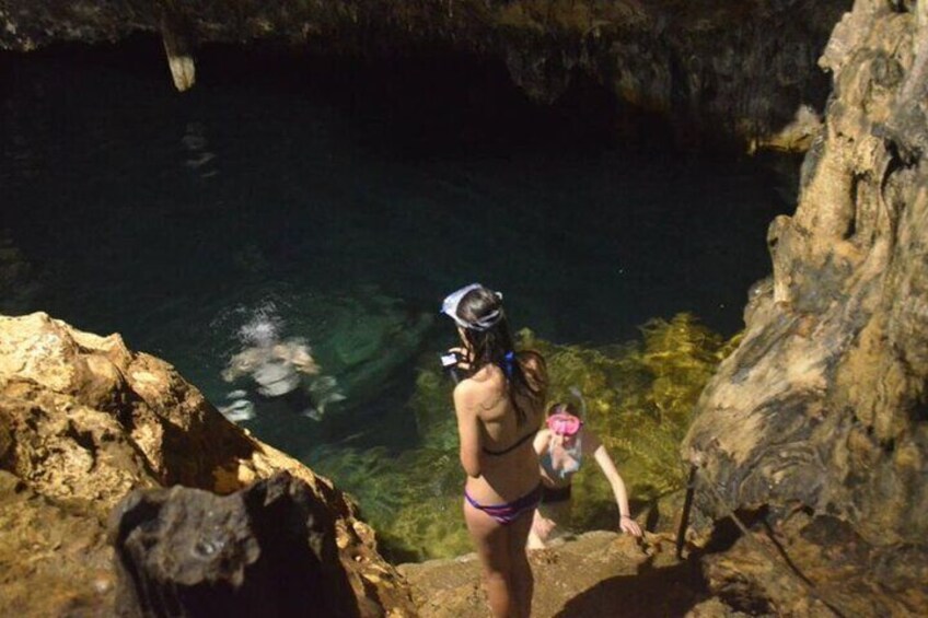 The first pool in the Cave this one is lit up and the ones people normally access