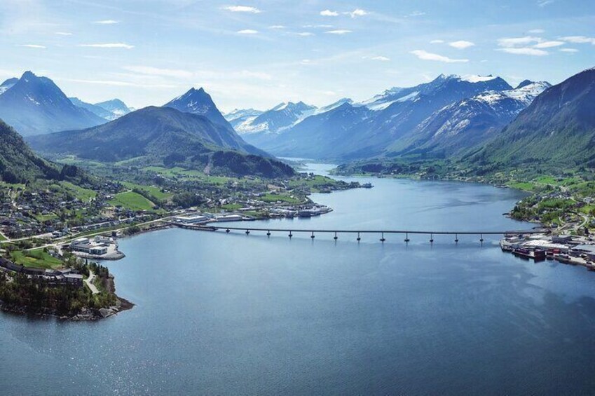 We pass by the town of Sykkylven without stopping