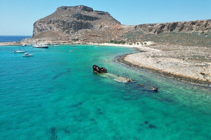 Private Boat Cruise Balos Lagoon & Gramvousa Island from Kissamos