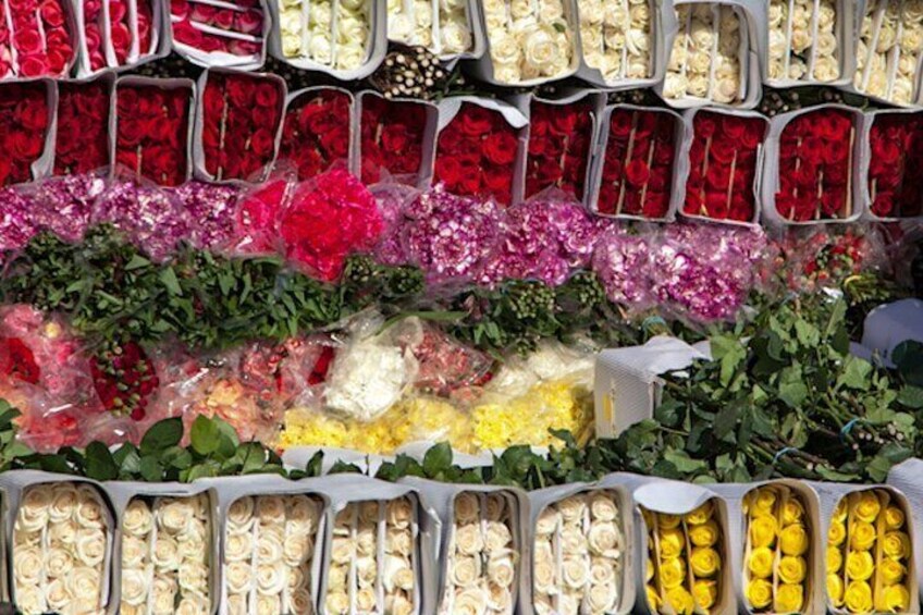 Paloquemao market with exotic fruits, coffee & empandas