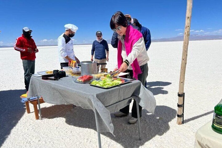 Lunch on Salt Flats