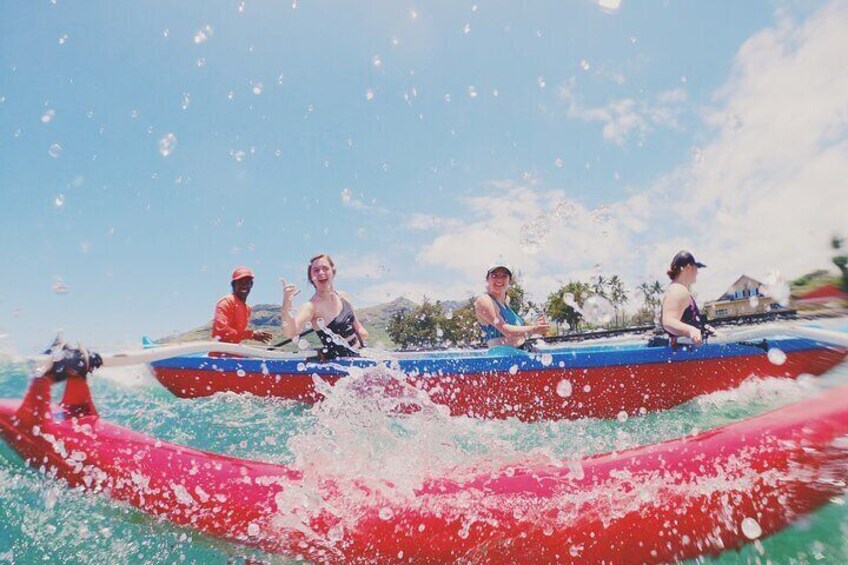 Outrigger Canoe Surfing at Kalapaki Beach 