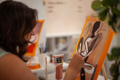 Painting Experience in an Art Café in Paris